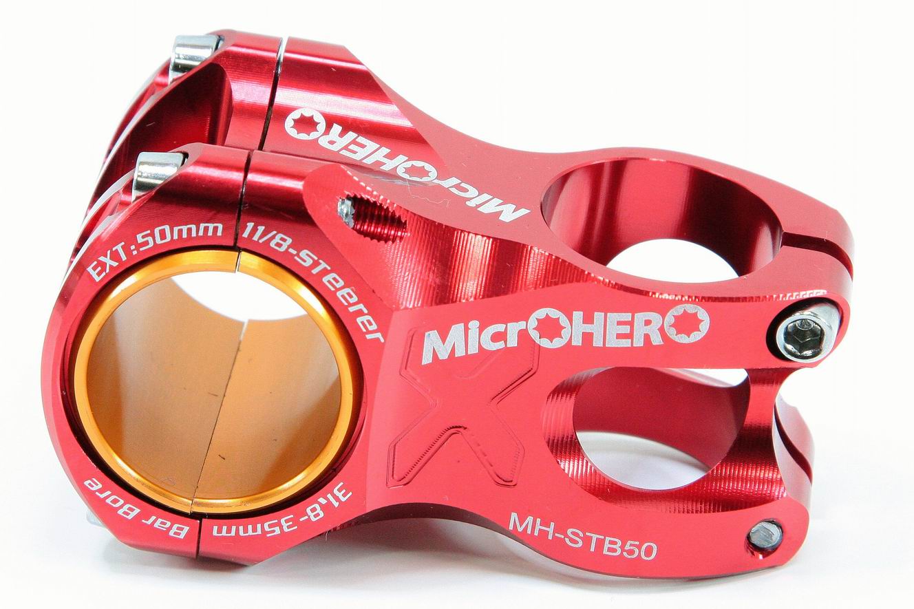 【即納】【頑丈】MicrOHERO　軽量155g　軽量アルミ合金　CNC　ステム　Φ31.8/35-50/28.6mm　MH-STB50　..