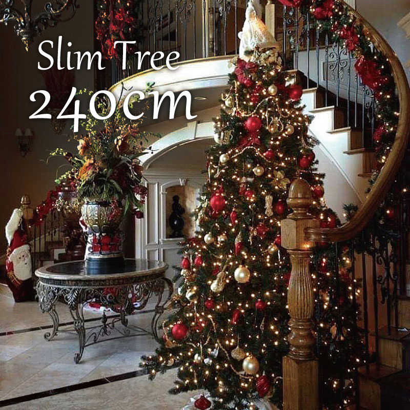 【全品ポイント10倍】クリスマスツリー 北欧 おしゃれ スリムツリー240cm ヌードツリー 2m 3m 大型 業務用