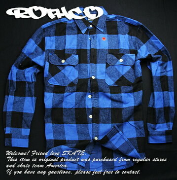 ROTHCO(ロスコ)ネルシャツ チェック柄 中厚 フランネル Heavy Weight Plaid Flannel Shirt Blue スケボー SKATE SK8 スケートボード HARD CORE PUNK ハードコア パンク HIPHOP ヒップホップ SURF サーフ レゲエ reggae スノボー スノーボード Snowboard NINJA X