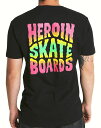 Heroin Skateboards (wC) TVc Squared Logo T-shirt Black XP{[ SKATE SK8 XP[g{[h