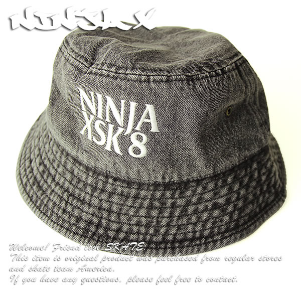 NINJA X (ニンジャエックス) デニムハット バケットハット 帽子 Original Anti rogo Washed Denim Bucket Hat (NEWHATTAN)
