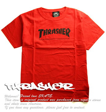 Thrasher Magazine(US企画)スラッシャー 子供 キッズ Tシャツ ユース Youth Skate Mag T-shirt kids Red スケボー SKATE SK8 スケートボード HARD CORE PUNK ハードコア パンク HIPHOP ヒップホップ SURF サーフ スノボー スノーボード Snowboard NINJA X