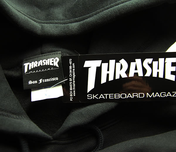 Thrasher (スラッシャー) JP パーカー プルオーバー Mag Logo Hooded Sweat Black スケボー SK8 SKATE スケートボード