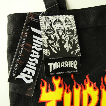 Thrasher Magazine トートバッグ エコバッグ スラッシャー tote bag FLAME LOGO Black×Yellow スケボー SK8 スケートボード HARD CORE PUNK ハードコア パンク HIPHOP ヒップホップ SURF サーフ スノボー スノーボード Snowboard NINJA X