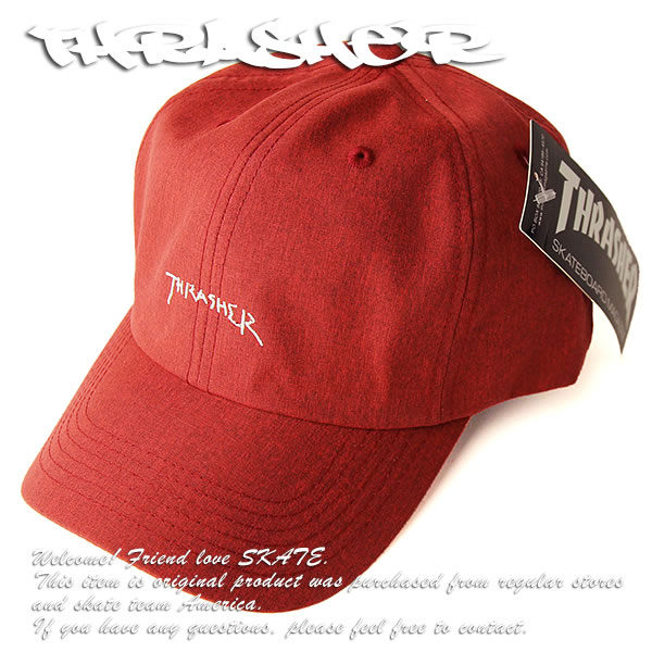 Thrasher Magazine 6パネルキャップ ダッドハット 帽子 スラッシャー GONZ LOGO 6PANEL CAP Red マークゴンザレス スケボー SK8 スケートボード HARD CORE PUNK ハードコア パンク HIPHOP ヒップホップ SURF サーフ スノボー スノーボード Snowboard NINJA X