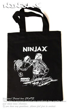 NINJA X トートバッグ カバン エコバッグ ニンジャエックス 2017 Original Tote Bag A4サイズ Black スケボー SKATE SK8 スケートボード HARD CORE PUNK ハードコア パンク HIPHOP ヒップホップ SURF サーフ スノボー スノーボード Snowboard