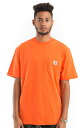 CARHARTT (J[n[g) US TVc K87 Loose Fit Heavyweight Short-Sleeve Pocket T-Shirt Bright Orange |Pbgt n