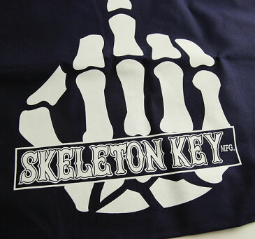 Skeleton Key MFG(スケルトンキー)トートバッグ カバン エコバッグ Middle Finger Tote Bag Navy Blue スケボー SKATE SK8 スケートボード HARD CORE PUNK ハードコア パンク HIPHOP ヒップホップ SURF サーフ レゲエ reggae スノボー スノーボード Snowboard NINJA X