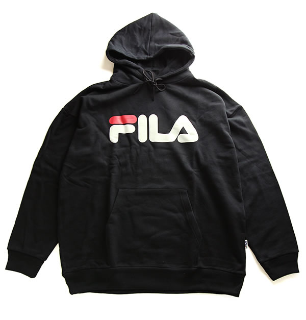 FILA Heritage(フィラ)パーカー フード プルオーバー Pull Over Hoodie Black スケボー SKATE SK8 スケートボード PUNK パンク HIPHOP ヒップホップ SURF サーフ スノボー スノーボード Snowboard NINJA X