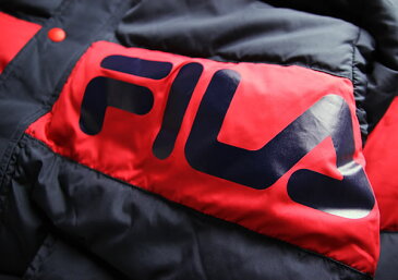 FILA Heritage(フィラ)ダウンジャケット フード付き コート Hood Down Jacket Navy×Red スケボー SKATE SK8 スケートボード PUNK パンク HIPHOP ヒップホップ SURF サーフ スノボー スノーボード Snowboard NINJA X