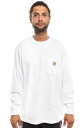 Carhartt (J[n[g) US T OTVc  (K126) Workwear Long-Sleeve Pocket T-Shirt White |Pbgt n