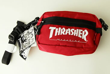 Thrasher Magazine(スラッシャー)小物バッグ ポーチ ミニショルダー Mini Shoulder Bag Red×White スケボー SK8 スケートボード HARD CORE PUNK ハードコア パンク HIPHOP ヒップホップ SURF サーフ スノボー スノーボード Snowboard NINJA X