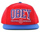 オーベイ OBEY (オベイ) キャップ スナップバック 帽子 Athletics Snap-Back Hat Red×Blue