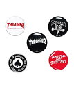 THRASHER(US企画)ピンバッジ 5種ワンセット スラッシャー Logo Buttons スケボー SKATE SK8 スケートボード HARD CORE PUNK ハードコア パンク HIPHOP ヒップホップ SURF サーフ レゲエ reggae スノボー スノーボード Snowboard NINJA X