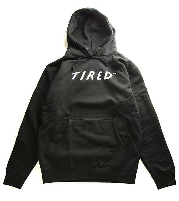 Tired Skateboards(タイレッド)パーカー フード プルオーバー Uppercase Hoodie Black Parra(パーラ)スケボー SKATE SK8 スケートボード HARD CORE PUNK ハードコア パンク HIPHOP ヒップホップ SURF サーフ レゲエ reggae スノボー スノーボード Snowboard NINJA X