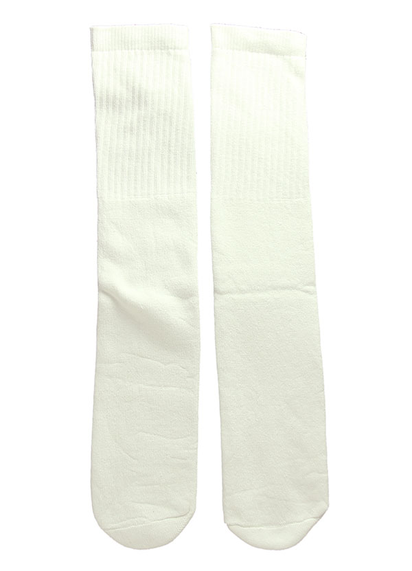 SkaterSocks ロングソックス 靴下 男女兼用 ソックス スケボー チューブソックス Knee high classic plain Solid White tube socks (25インチ) SKATE SK8