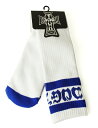 楽天スケボーウェア NINJAXDogtown （ドッグタウン） ハイソックス 靴下 Striped Tube Socks White×Blue スケボー SKATE SK8 スケートボード HARD CORE PUNK