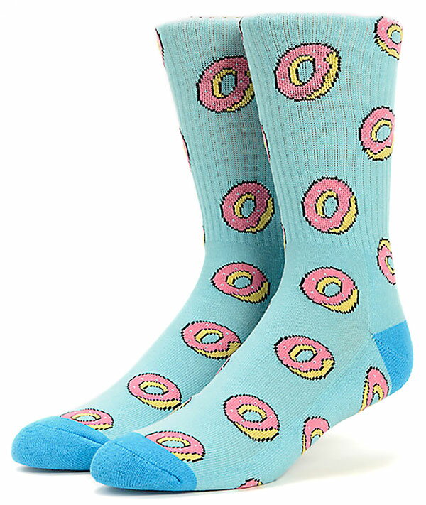 Odd Future (Ibht[`[) \bNX C OFWGKTA Donut Allover Crew Socks Light Blue XP{[ SKATE SK8 XP[g{[h HIPHOP qbvzbv