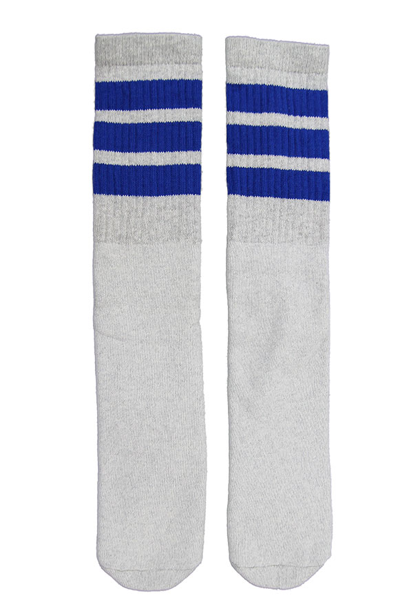 SkaterSocks O\bNX C jp \bNX XP[g XP{[ `[u\bNX Knee high Grey tube socks with Royal Blue stripes style 1 (22C`) SKATE SK8