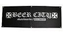 Beer City(ビアシティ)SKATEBOARDS/RECORDS バナー 大判フラッグ 旗 壁掛け Iron Cross Banner 60