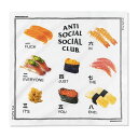 AntiSocialSocialClub (アンチソーシャルソーシャルクラブ) テーブルクロス 布 バンダナ Table For 1 Bandana White カジュアル ストリート スケボー SKATE SK8 スケートボード HARD CORE PUNK ハードコア パンク HIPHOP ヒップホップ SURF サーフ レゲエ reggae