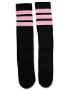 SkaterSocks O\bNX C jp \bNX XP[g XP{[ `[u\bNX Knee high Black tube socks with Baby Pink stripes style 1 (22C`) SKATE SK8