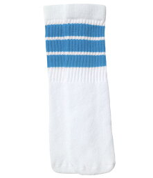 SkaterSocks ベビー キッズ 赤ちゃん 子供 ロングソックス 靴下 ソックス スケート スケボー チューブソックス Kids White tube socks with Baby Blue stripes style 1（10インチ）10 Inch BABY-KIDS Striped SKATE SK8