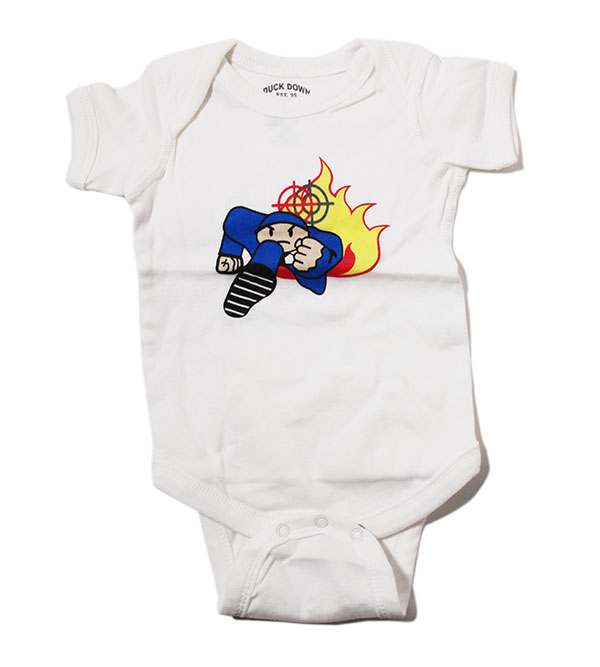 Duck Down Music (ダックダウン) ベビー ロンパース 赤ちゃん Logo Onesie White 6 Months ブーキャン Boot Camp Clik (ブート・キャンプ・クリック) HIPHOP ヒップホップ