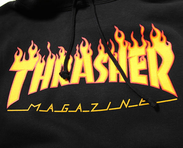 Thrasher (スラッシャー) パーカー プルオーバー Flame Logo Pullover Hoodie Black メンズ カジュアル ストリート スケボー SKATE SK8 スケートボード HARD CORE PUNK ハードコア パンク HIPHOP ヒップホップ SURF サーフ レゲエ reggae スノボー スノーボード