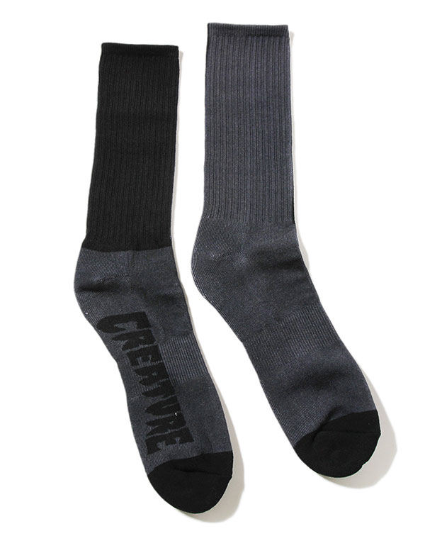 Creature Skateboards (N[`[) \bNX C Fifty Fifty Crew Socks Grey/Black XP{[ SKATE SK8 XP[g{[h