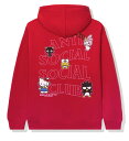 AntiSocialSocialClub (A`\[V\[VNu) n[LeB p[J[ vI[o[ Hello Kitty and Friends x ASSC Red Hoodie