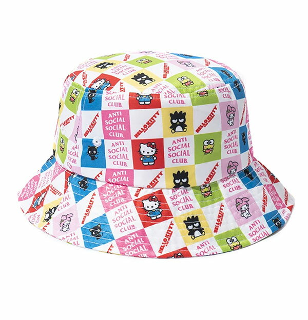 AntiSocialSocialClub (アンチソーシャルソーシャルクラブ) ハローキティ バケットハット ハット Hello Kitty and Friends x ASSC Bucket Cap White/Multi