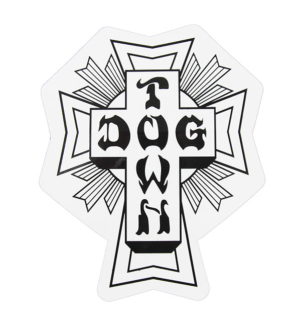 Dogtown Skateboards (ドッグタウン) US ステッカー シール DT 80s Cross Logo Sticker White / Black / White 5.5” スケボー SKATE SK8 スケートボード HARD CORE PUNK ハードコア パンク