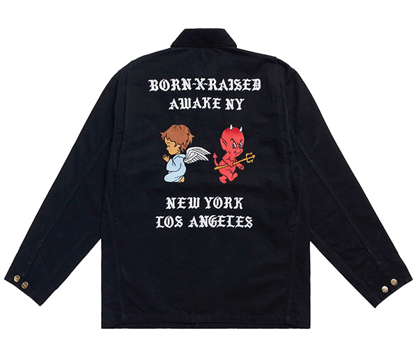 BornxRaised (ボーンアンドレイズド) ジャケット カバーオール BORN X RAISED AWAKE NY CARHARTT WIP CHORE COAT BLACK