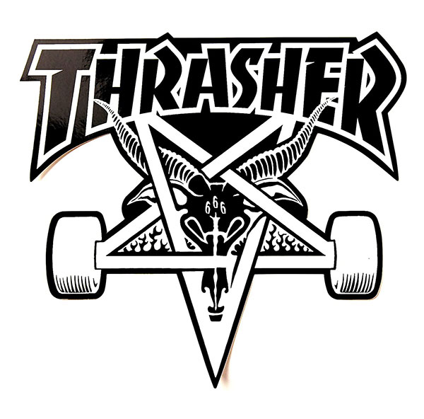 THRASHER MAGZINE (スラッシャー) 大判 ステッカー シール Skategoat Big Board Sticker Black スケボー SKATE SK8 スケートボード