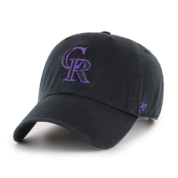 ’47 (フォーティセブン) FORTYSEVEN ロッキーズ (コロラド) キャップ Rockies ’47 CLEAN UP Black (Black x Purple Logo) MLB メジャーリーグ ベースボール