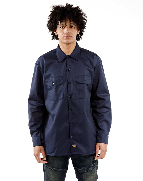 Dickies (ディッキーズ) US 長袖 ワークシャツ (574) Long Sleeve Work Shirt Navy