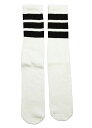 SkaterSocks ロングソックス 靴下 男女兼用 ソックス スケート スケボー チューブソックス Knee high White tube socks with Black stripes style 1 (22インチ) SKATE SK8