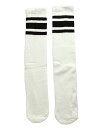 SkaterSocks ロングソックス 靴下 男女兼用 ソックス スケート スケボー チューブソックス Knee high White tube socks with Black stripes style 3 (22インチ) SKATE SK8