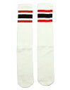 SkaterSocks (XP[^[\bNX) O\bNX C jp \bNX `[u\bNX Knee high White tube socks with Red-Black stripes style 3 (22C`) XP{[ SK8 SKATE XP[g{[h