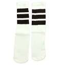 SkaterSocks キッズ 子供 ロングソックス 靴下 ソックス スケート スケボー チューブソックス Kids White tube socks with Black stripes style 1 (14インチ) SKATE SK8 スケートボード