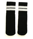 SkaterSocks ベビー キッズ 赤ちゃん 子供 ロングソックス 靴下 ソックス スケート スケボー チューブソックス Kids Black tube socks with White stripes style 2 (10インチ) SKATE SK8 スケートボード