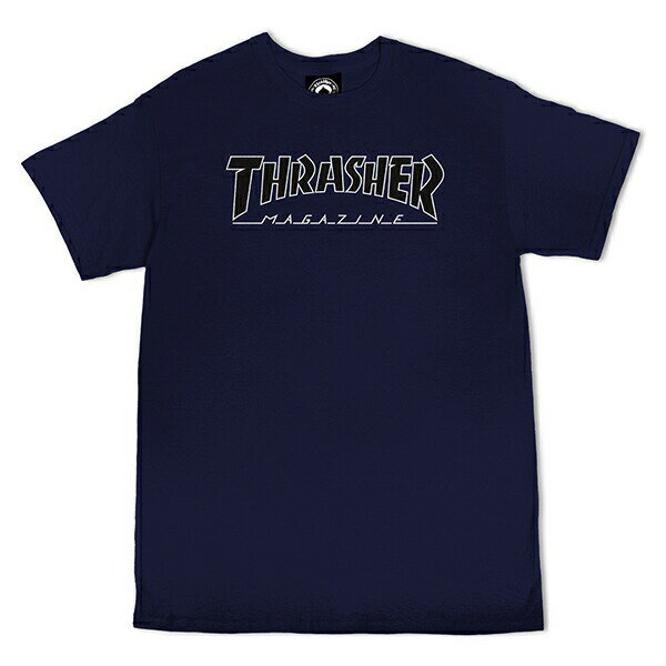 Thrasher (スラッシャー) US Tシャツ Outlined T-Shirt Navy/Black スケボー SKATE SK8 スケートボード