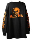 Skull Skates (XJXP[c) T OTVc  Logo Sunset Long Sleeve T-Shirt Black/Orange XP{[ SKATE SK8 XP[g{[h