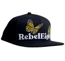 REBEL8 (レベルエイト) キャップ 帽子 スナップバックハット Butterfly Snapback Black