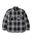 FIRST DOWN (t@[Xg_E) lVc WORK L/S SHIRTS COTTON NELCHECK CHARCOAL