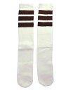 SkaterSocks O\bNX C jp \bNX XP{[ `[u\bNX Knee high White tube socks with Dark Brown stripes style 1 (22C`) SKATE SK8