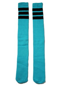 SkaterSocks (å) 󥰥å  ˽ å ܡ 塼֥å Over the knee Aqua tube socks with Black stripes style 1 (30) SKATE SK8 ȥܡ