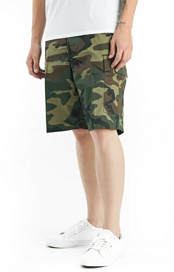 Rothco (ロスコ) ショートパンツ 軍物 迷彩 (65212/65213) Camo BDU Shorts Woodland Camo