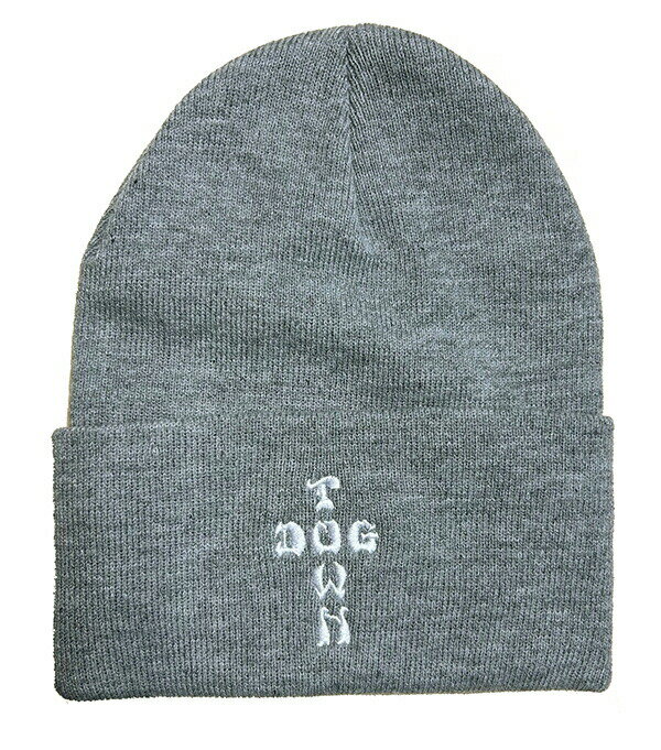 Dogtown Skateboards (ドッグタウン) ニットキャップ ビーニー 帽子 DT Cross Letters Beanie Grey スケボー SKATE SK8 スケートボード